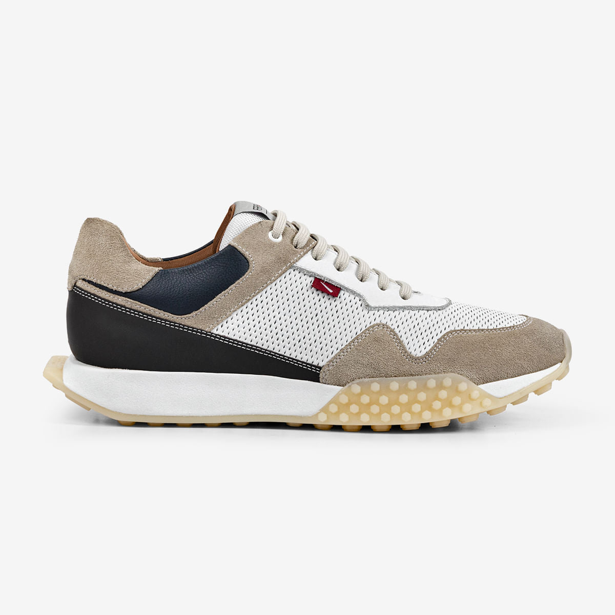 Sneaker Masculino Branco e Areia Racer | Ferracini